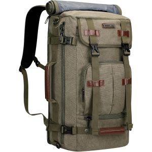 acdsgd-Toile Sac &agrave; Dos Voyage Homme Grande Pour Ordinateur Portable Convertible Sac &agrave; Dos &agrave; Bandouli&egrave;re Voyage Cabine Avion(A519-1 Vert) - Neuf