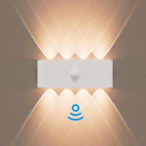 Subzonal-Applique Murale Exterieur, Lampe Detecteur De Mouvement Interieur 8w, Applique Murale Chambre 3000k Blanc Chaud, Imperm&eacute;able Ip65, Balcon, Escaliers, Salon Disponible - Blanc - Neuf