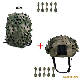 Sac À Dos En Filet De Camouflage 3d,Kit De Couverture De Casque,Maille De Camouflage Découpée Au Laser Pour Sac À Dos De Chasse,Casque Tactique Airsoft,Accessoires De Chasse - Neuf