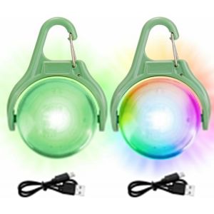 Meimie-Lot De 2 Sacs D'école Led Clignotants - Lumière De Sécurité Rechargeable Par Usb - 4 Modes - Cartable - Pendentif Lumineux Pour Chien - Lumière De Sécurité Pour Sac À Dos, Course, Randonnée, - Neuf