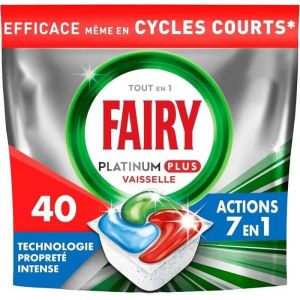 Fairy Platinum Plus Tablette Lave-Vaisselle All In One Technologie Propret&eacute; Intense, 40 X - Neuf