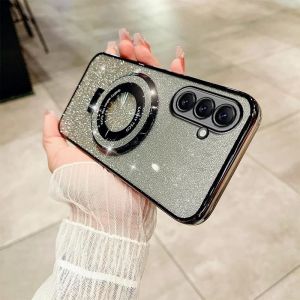 Senior-Samsung S24FE &eacute;tui de luxe avec support &eacute;tui &agrave; paillettes pour Samsung Galaxy Note 20 Ultra 10 S24 S23 S22 S21 S10 S9 Plus support de bo&icirc;tier,S25Plus,Black[L408] - Neuf