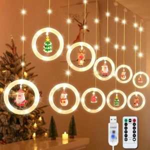 TRAHOO-Rideau Lumineux No&euml;l, 3M 100LEDs Guirlande Rideau Lumineux Fen&ecirc;tre D'&eacute;clairage avec Minuteur et USB, Guirlande Lumineuse de No&euml;l, rideau lumineux Blanc Chaud pour no&euml;l,Mariage,Fen&ecirc;tre, Patio - Neuf