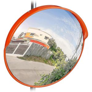 45cm Circulation Convexe Miroir R&eacute;sistant aux intemp&eacute;ries Ext&eacute;rieur S&eacute;curit&eacute; Routi&egrave;re All&eacute;e Miroir Rouge - Neuf