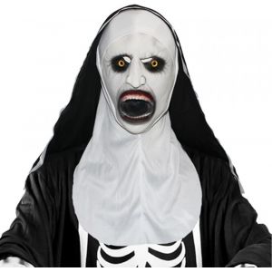 Masque de cri d'Halloween (nonne bouche ouverte), masque fant&ocirc;me effrayant pour d&eacute;corations de f&ecirc;te d'Halloween - Neuf