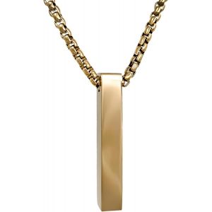 Cha&icirc;ne En Acier Inoxydable Pour Homme Avec Pendentif &Eacute;l&eacute;gant En Forme De Baguette &iquest; Avec Bo&icirc;te &Agrave; Bijoux - Neuf