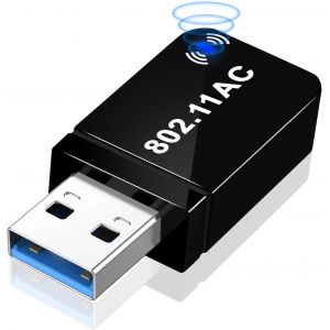 SUBZONAL-Clé WiFi Puissante AC1300 Mbps, Cle USB WiFi, 2.4G / 5GHz Dongle WiFi, Mini Adaptateur USB WiFi pour PC/Laptop/Desktop/Tablet, pour Windows 11/10/8.1/7/XP, Mac Os X 10.9-10.15 - Neuf