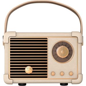 Haut-Parleur Bluetooth Sans Fil R&eacute;tro, Haut-Parleurs D'Ext&eacute;rieur Portables, D&eacute;coration Vintage, Mini Haut-Parleurs Avec Son Puissant, Appels Mains Libres, Prise En Charge Usb/Carte Tf/Aux (Blanc - Neuf