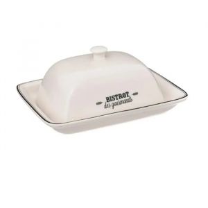 Beurrier - Bistrot - C&eacute;ramique - Blanc - L.19 X L.14 Cm - Toujours Frais - Neuf