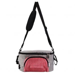 Sac De Rangement Pour Poussette, Organiseur Pour Couches, Jouets, Mouchoirs, Biberons (Gris Et Rouge) - Neuf