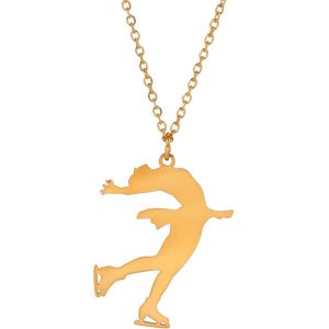 Kal-Collier À Breloques De Gymnastique Pour Femme En Acier Inoxydable Élégant Avec Pendentif En Forme De Gymnaste - Neuf