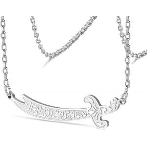 Kal-Zulfiqar Épée Collier Pour Femme Collier Pour Homme Imam Ali Zulfiqar Épée Pendentif Arabe Islamique Musulman Rune Bijoux Talisman Amulette Religieuse Cadeau - Neuf