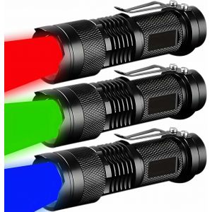Hljhj-Lot De 3 Petites Lampes De Poche Led À Haute Luminosité Avec 3 Modes, Zoomable Avec Clip, Pour Camping, Extérieur, Chasse, Urgence, 7323p - Neuf