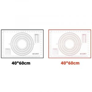 Tapis De Cuisson En Silicone Surdimensionné 60/70/80Cm,Tapis De Pétrissage Roulant,Outils De Pâtisserie,Crêpes,Pâte À Pizza,Tapis En Silicone Antiadhésif Pour La Cuisine.1Pcs 40X60Cm.Color Black - Neuf