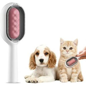 (Rose 1pcs) 4 En 1 Animal D'enlèvement De Cheveux De Peigne, Brosse De Chien Avec Réservoir D'eau, Brosse De Chat Avec Des Lingettes Humides, Des Poils D'animaux, Remover, Brosse Pour Animaux De Compagnie - Neuf