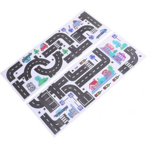 Stickers Mural Grand Camion Tracteur Voitures Construction Tracteurs Routier Muraux Véhicules Route Transport Transports Autocollants Dessin Animé 2 Feuilles À Faire Soi Même Chambre D'enfant - Neuf