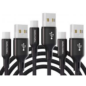 C&acirc;ble USB C, Cable USB Type C 3A Charge Rapide QC 3.0, C&acirc;ble Chargeur USB C Nylon Tress&eacute; pour iPhone 15 Samsung GalaxyS24/S23/S22/S21/S20, Huawei, Xiaomi,OnePlus,Google (2M, Lot de 3) - Neuf