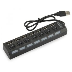 On - Off Computer Light Weight Durable High Speed &iquest;&iquest;7 Port Usb 2.0 Partage Hub Commutateur pour PC portable noir - Neuf