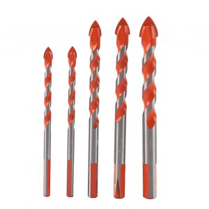 Lot de 5 forets multifonctions en alliage avec manche triangulaire, diametre de lame de 6 a 12 mm pour perceuse electrique - Neuf