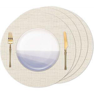 Eryi-Set De Table Rond Lot De 4, Fait En Vinyle Lavable Napperons Pour Cuisine Ou Pour Table À Manger Résiste À La Chaleur Dessous De Table Antidérapant Lavable 38 Cm De Diamètre - Neuf