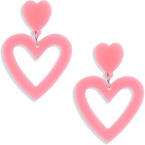 Kal-Boucles D'oreilles En Acrylique Boucles D'oreilles En Forme De Coeur D'amour Saint Valentin F&ecirc;te M&egrave;res Anniversaire Boucles D'oreilles En Forme De Coeur Bijoux Pour Femmes Filles Cadeaux - Neuf