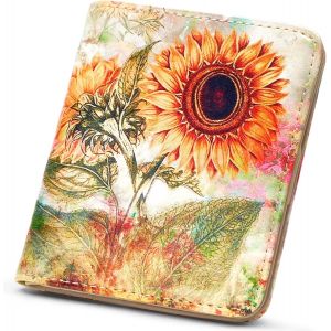 CAUC-Portefeuille pour femme en cuir avec blocage RFID - Portefeuille fin et compact &agrave; deux volets pour femme - Poche pour pi&egrave;ces de monnaie - Petit sac &agrave; main pour femme avec fen&ecirc;tre pour carte - Neuf