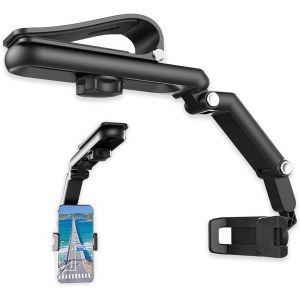 Support De T&eacute;l&eacute;phone De Voiture Pour R&eacute;troviseur Multifonctionnel, Support De T&eacute;l&eacute;phone De Voiture Rotatif &Agrave; 1080 Degr&eacute;s, Universel Pour Voiture/Cuisine Pour Iphone Samsung Huawei Xiaomi (Gris) - Neuf