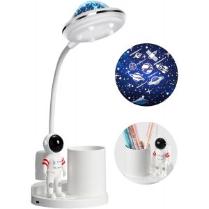 Nouvelhorizonstore-Lampe Led Portable Astronaute, Lampe De Lecture Avec Projection Et Porte-Crayon, Lampe De Bureau &iquest;&iquest; Intensit&iquest;&iquest; Variable Rechargeable Pour &iquest;&iquest;Tudiant, Dortoir, &iquest;&iquest;Tude - Neuf