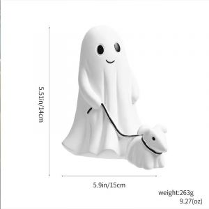 Pop39614-W513-A - Figurine D'halloween En R&eacute;sine De 15 Cm, Statue De Chien Fant&ocirc;me Qui Marche, Ameublement Cr&eacute;atif, D&eacute;coration De Collection, Cadeaux, Poup&eacute;es, Jouets - Neuf