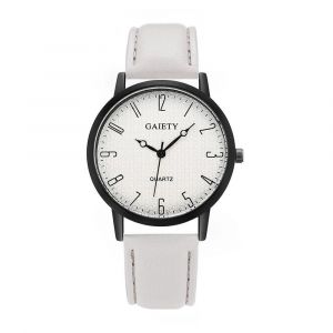 Gaiety Femmes Élégant Pu Cuir Bande Cadran Montre Analogique Quartz Montre-Bracelet (Gris) - Neuf