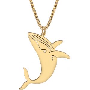 Kal-Collier De Tortue De Mer En Acier Inoxydable Plaqué Or 18k Dauphin Méduse Baleine Chaîne De Pendentifs Bijoux D'été Cadeaux Pour Les Femme Filles - Neuf