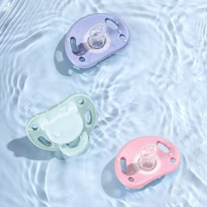 Sensible Pack De 3 Tétines 6-18 Mois À 100% En Silicone Pour La Peau Délicate Sans Bpa Rose, Bleu Et Vert - Neuf