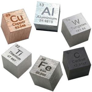 6 cubes de densité métallique pour la collection de tableaux périodiques,l'enseignement des sciences et les matériaux de laboratoire de chimie - Neuf