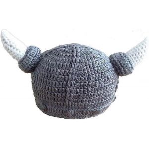 Bonnet De Corne De Taureau Tricot Fait &Agrave; La Main Viking Chapeau De B?uf Casquette De Corne Pour Gar&ccedil;ons Filles Gris, Enfant Corne De Taureau Beani (Gris1pc) - Neuf