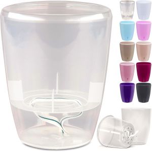 NouvelHorizonstore-Pot &agrave; orchid&eacute;es , 15 cm, indicateur de niveau d'eau, auto-irriguant, m&egrave;che, 2 l - Neuf