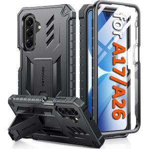 LORANKA-pour Samsung Galaxy A17-5G &Eacute;tui : pour Galaxy A26-5G &Eacute;tui Protection Antichoc de qualit&eacute; Militaire avec Support int&eacute;gr&eacute; | &Eacute;tuis de Protection Robustes, Antichoc et textur&eacute;s Mats - Noir - Neuf