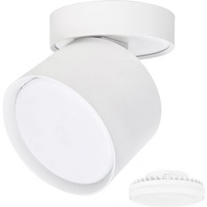 Subzonal-Spot En Saillie Led Pivotants & Orientables &Oslash;84x80mm Blanc Plafonnier Luminaire Apparent Incluse 6w Rempla&ccedil;able Gx53 Ampoule 3000k Blanc Chaud 550lm Plafonnier Spot Led Downlight - Neuf