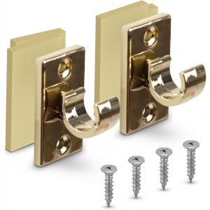 Lot de 4 supports de rechange pour tringles à rideaux jusqu'à Ø 12 mm en or (L 2,5 cm),supports pour tringles de café,tringles à disques - Neuf