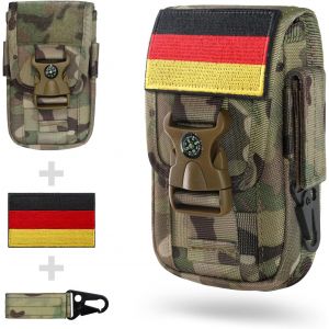 Jgd-Pochette Tactique Pour T&eacute;l&eacute;phone Portable Poche Molle Edc Gadget Sacoche Ceinture Pochette Smartphone Molle Mini Sac Ceinture Militaire Pour Sport Plein-Air,Avec Porte-Carte/Boucle De Boussole - Neuf