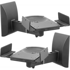Mi-Sb37 Lot De 2 Supports Muraux Universels Pour Enceintes De Grande Ou Petite Taille, 2 Supports &Agrave; Mouvement Complet, Serrage Sur Le C&ocirc;t&eacute;, Capacit&eacute; De 25 Kg, Noir - Neuf