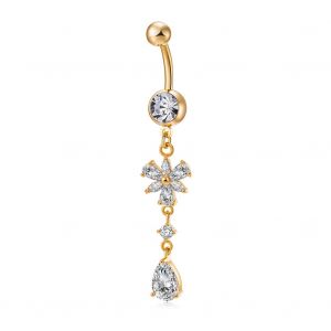 Piercing De Nombril En Alliage Petaloide Tendance En Acier Inoxydable - Neuf