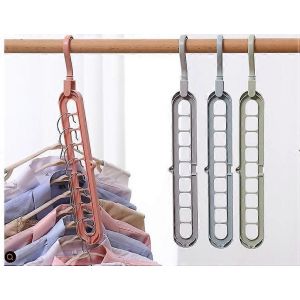 Organisateur de cintre,4 cintres pliants antidérapants rotatifs rotatifs avec économie d'espace multifonction et fonctions en cascade avec armoire en cascade à 9 trous - Neuf