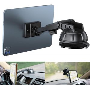 P Pro Support Magnétique Téléphone Et Tablette Voiture, Tableau De Bord Pare-Brise, Ventouse En Tpu Lavable, Gel Adhésif Pour Iphone Ipad Taille 4"" À 10.5 - Neuf