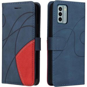 TLP-Housse pour Telephone Nokia G22 Etui, PU/TPU Rétro Retourner Cuir Coque Magnétique Anti Chute Portefeuille Protection Case Cover, Bleu - Neuf
