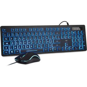 Rk105 Ensemble Clavier Et Souris Usb R&eacute;tro&eacute;clair&eacute; Rgb Pour Bureau De Domicile/Travail - Neuf