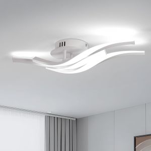 Ulteronixshop-Plafonnier Led, Moderne Lampe De Plafond 24w 2700lm, Cr&eacute;atif Luminaire Plafonnier Pour Coucher Salon Salle De Bains Couloir Cuisine, Blanc Froid 6500k, Longueur 52cm - Neuf