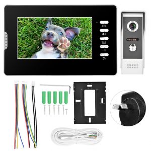 Sonnette video filaire 7 pouces, interphone video pour la securite a domicile (prise AU 100-240 V) - Neuf