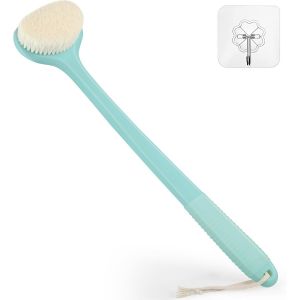 Brosse À Récurer Pour Le Dos De La Douche,Du Bain Avec Poignée Antidérapante De 43,2 Cm De Long,Brosse Humide Et Sèche,Brosse Pour Le Corps,Brosse Pour Le Dos Pour Homme Et Femme,Bleu - Neuf