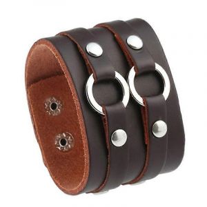 Qingwen Usine Ventes Directes Europ&eacute;en Et Am&eacute;ricain Punk Large Bracelet En Cuir Exag&eacute;r&eacute; Punk Nouveau Hommes S B&eacute;tail Bracelet En Cuir - Neuf