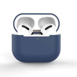 etui pour ecouteurs Bluetooth sans fil, ultra fin et souple, en silicone liquide, pour ecouteurs iOS 3, bleu nuit - Neuf